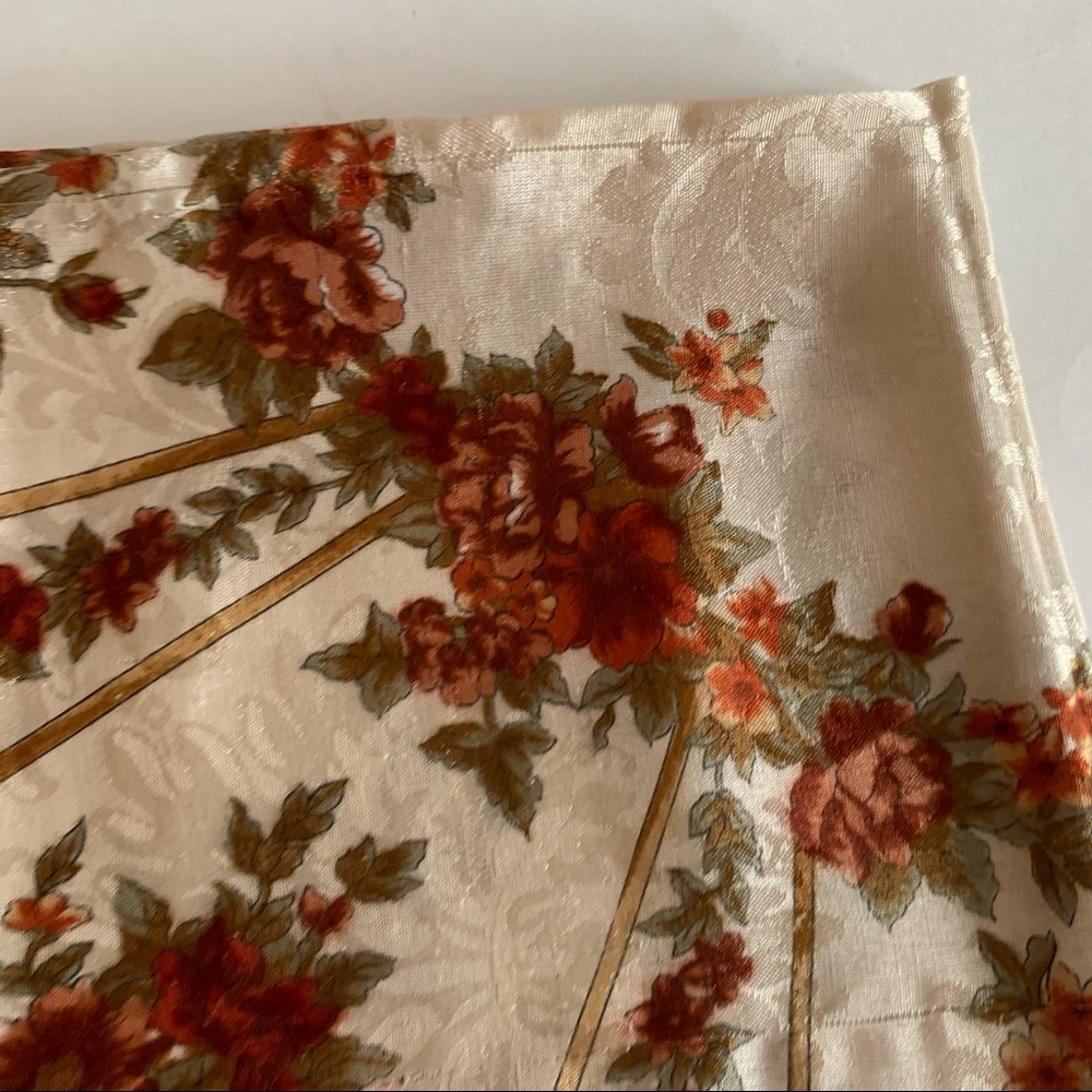 Vtg Floral Scarf Made in Italy Polyester Square - Picture 6 of 9